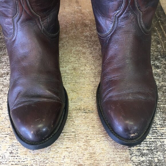Lucchese P0468 Vintage Roper Classic Brown Cowboy Boots Mens 7.5 E - Picture 6 of 12